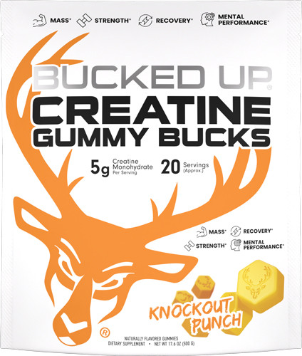 Bucked Up Creatine Gummies Knockout Punch 20 Servings