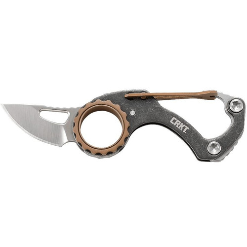 Columbia River Knife & Tool Compano Pocket Knife 1 2/5" Blade Black Stonewash Handle Bronze Accents