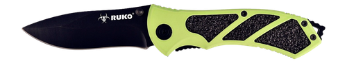 RUKO RUK0061HG-CS 440A 3-1/4" Hi-Viz Green Folding Knife