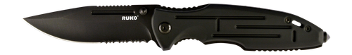 RUKO RUK0153-CS 440A Stainless Steel Folding Knife 3-1/2" Black Anodized