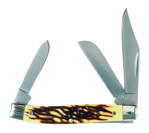 Ruko RUK0072-CS 440A Stainless Steel Deer Horn Handle Folding Knife 3-5/16"