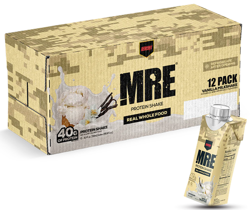 Redcon1 MRE Ready to Drink Protein Shake Vanilla Milkshake 14oz (12-Pack)