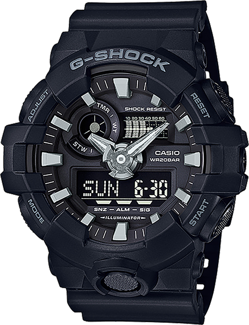G-Shock GA700-1B Premier Front Button Sport Watch Black