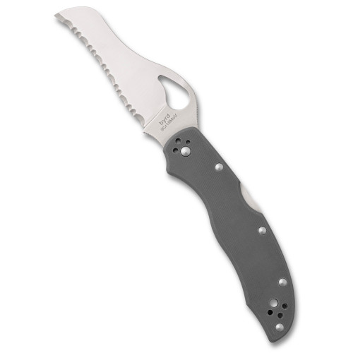Spyderco Byrd Gooney Folding Knife 3.44" SpyderEdge Blade Gray G-10 Handle