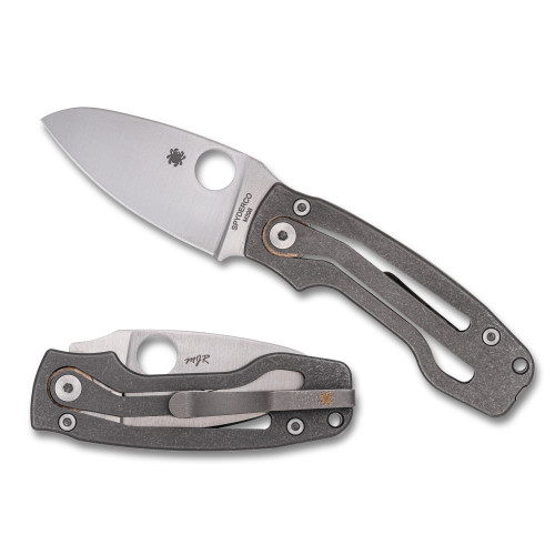 Spyderco PITS 2 SlipIt Folding Knife 2.74" M390 Blade Titanium Handle Gray