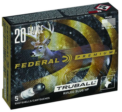 Federal Premium Vital-Shok TruBall Rifled Slug 20 Gauge 3" 3/4 oz 1700 fps Box of 5