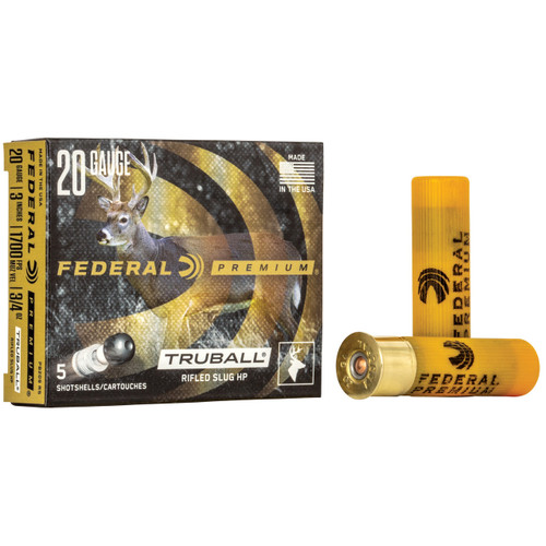 Federal Premium Vital-Shok TruBall Rifled Slug 20 Gauge 3" 3/4 oz 1700 fps Box of 5