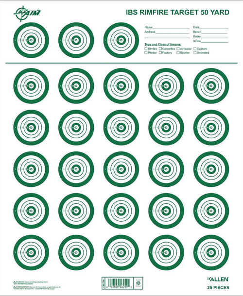 Allen EZ-Aim IBS Rimfire Target 14"x17" 25PK