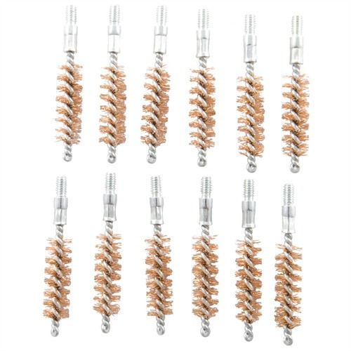 Brownells Double-Tuff Bronze Pistol Bore Brush .35-.38 Caliber - 12 Pack