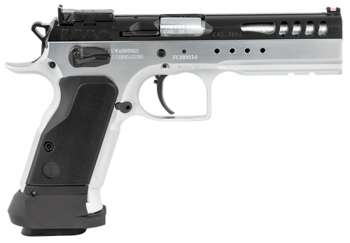 Tanfoglio Limited Master 38 Super Pistol 4.75" Barrel 18+1 Round Hard Chrome Black Steel Black Polymer Grip