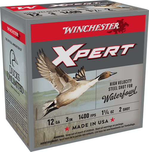 Winchester Xpert High Velocity Waterfowl 12 Gauge Ammo 3" #2 Steel Shot 1-1/4 oz Box of 25