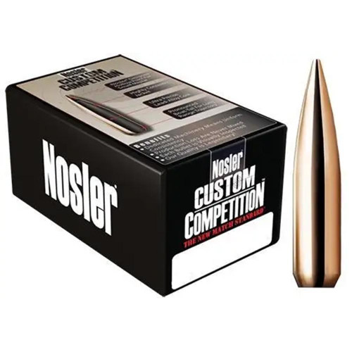 Nosler 22 Caliber .224" 52 Grain Custom Competition Hollow Point Boat Tail Box of 1000