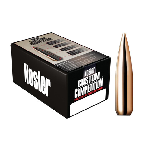 Nosler 22 Caliber .224" 77 Grain Custom Competition Hollow Point Boat Tail Box of 1000