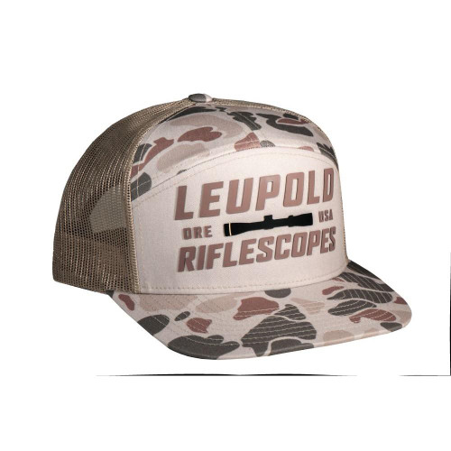 Leupold 7-Panel Trucker Hat - Light Tan/Harvest Duck Camo