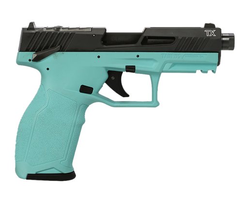 Taurus 2TX22 Toro .22 LR Pistol 4.6" Threaded Barrel 16+22 Rounds Black Slide Cyan Frame