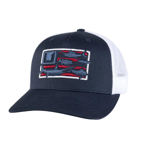 Huk Trophy Flag Trucker Hat - Naval Academy Navy