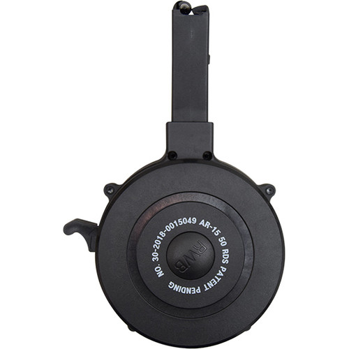 RWB Single Drum Magazine AR-15 50 Round Black Polymer
