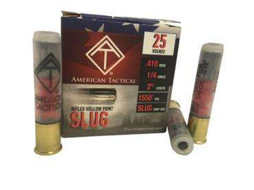 ATI .410 Bore 25rd Box of 2.5in Rifled Hollow Point Slug Shotshell Ammunition