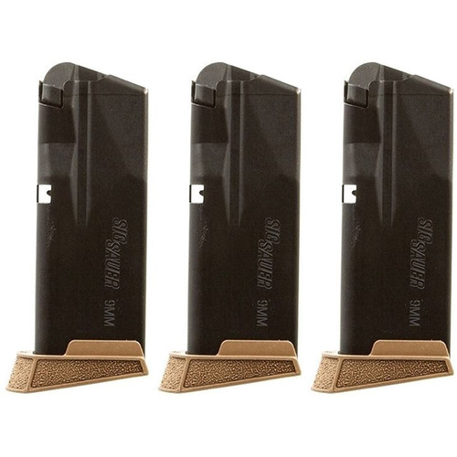 Sig Sauer P365 9mm Luger 10-Round Magazine with Finger Extension Coyote 3-Pack