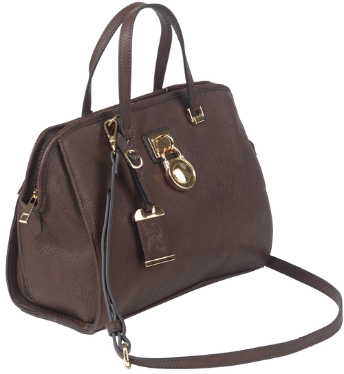 Bulldog Cases Crossbody Purse with Holster Chocolate Brown 16x9.5x5.5 Inches