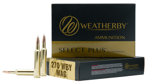 Weatherby Select Plus 270 Weatherby Magnum Ammo 134 Grain Hammer Custom Box of 20