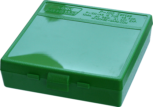 MTM P-100 100-Round Ammo Box 40 S&W, 10mm, 45 ACP Green