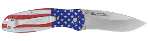 Kershaw Blur USA Flag Folding Knife 3.4" SpeedSafe Assisted Opening
