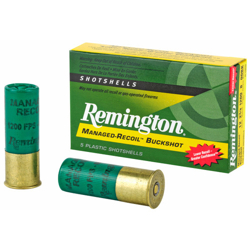 Remington Express Managed-Recoil 12 Gauge Ammo 2-3/4" #00 Buckshot 8 Pellets Box of 5
