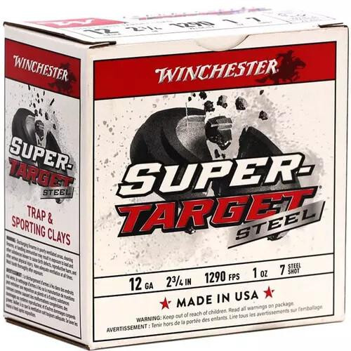 Winchester Super-Target 12 Gauge 2-3/4" #7 Steel Shot Target Load Box of 25