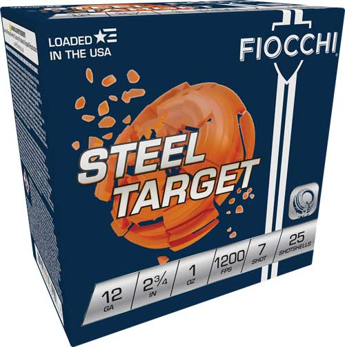 Fiocchi 12 Gauge Ammo 2.75" #7 Steel Shot 1 oz 1200 fps Box of 250