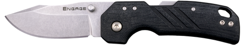 Cold Steel Engage Folding Knife 2.5" Clip Point Plain Stonewashed 4116 SS Blade Black GFN Handle