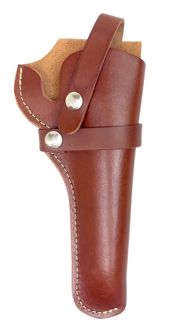 Hunter 1100 Snap-Off OWB Holster Right Hand Colt Official Police, S&W 16, 17, 19, 48, 53, 66 6" Leather Chestnut