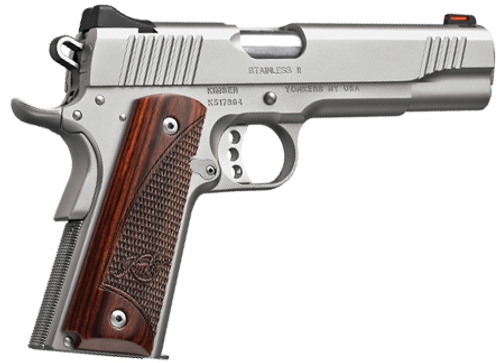 Kimber Stainless II 10mm Pistol 5" Barrel 8+1 Round Rosewood Grip Stainless Steel Slide