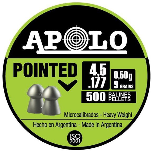Hatsan Apolo Pointed Air Gun Pellets .177 Caliber 9 Grain 500 Count