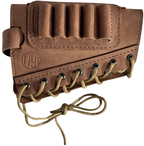 1791 Gunleather HNTBAMRBRWR Butt Cuff Ammo Holder Brown Leather 5 Shells