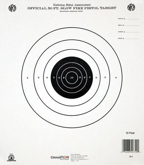 Champion Official NRA Targets GB-2 50-Foot Slow Fire 12-Pack