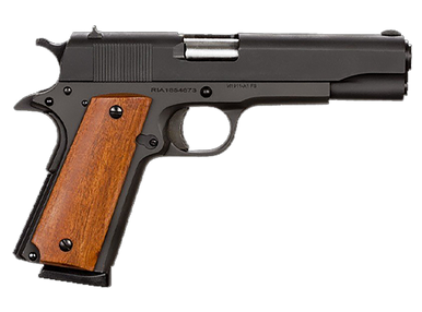 Rock Island Armory M1911 GI Standard .45 ACP Pistol 5" Barrel 8+1 Round Black with Wood Grips
