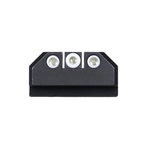 Night Fision Standard Height Night Sight Set Ruger Max 9 Tritium White Ring Front, Square Notch White Ring Rear Steel Nitride