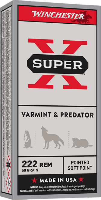 Winchester Super-X .222 Rem Ammo 50 Grain PSP Box of 20