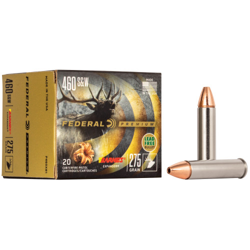 Federal Premium 460 S&W Magnum Ammo 275 Grain Barnes XPB Solid Hollow Point Lead Free Box of 20