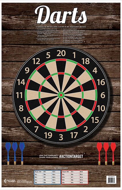 Action Target Darts Target Paper 23 x 35 Inches Multi-Color 100 per Box