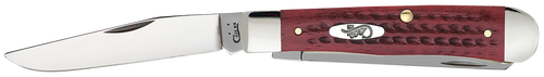 Case Trapper Pocket Knife Clip and Spey Stainless Steel Blades Old Red Pocket Worn Bone Handle