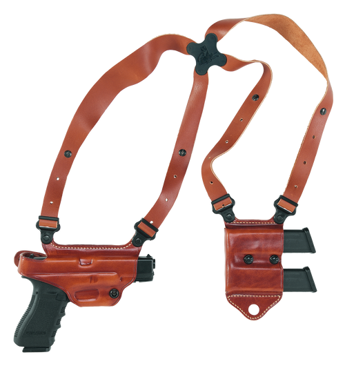 Galco Miami Classic II Shoulder Holster Right Hand Glock 17, 19, 19X, 22, 23, 26, 27, 31, 32, 33, 38, 45, 47 Leather Tan