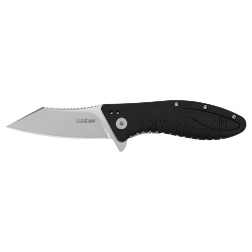 Kershaw Grinder Assisted Opening Pocket Knife 3.25" Tanto Point 4Cr13MoV Bead Blasted Blade Glass Reinforced Nylon (GRN) Handle Black