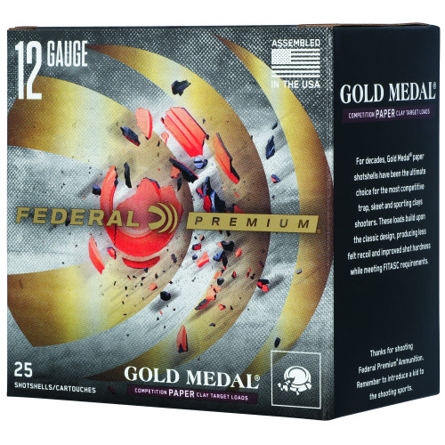 Federal Premium Gold Medal 12 Gauge Ammo 2-3/4" #7.5 Lead Shot 1 oz Box of 25