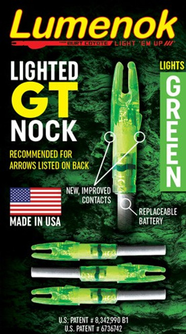 Lumenok Lighted Arrow Nock Green 3PK - Image 1
