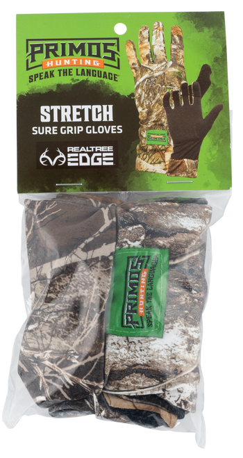 Primos Stretch Fit Gloves Realtree Edge Camo One Size Fits Most