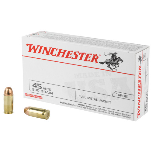 Winchester 45 ACP Ammo 230 Grain Full Metal Jacket Box of 50 - Image 1