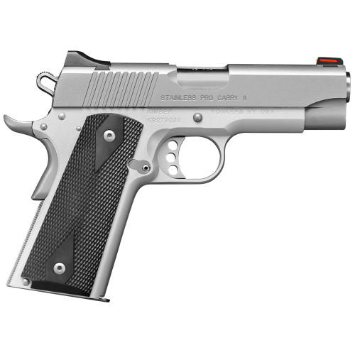 Kimber Stainless II California Compliant 45 ACP Pistol 4" Barrel 7+1 Round Satin Slide Black Grip Satin Frame