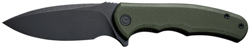CIVIVI Mini Praxis Pocket Knife 2.98" Drop Point Plain Black Stonewashed D2 Steel Blade G10 Handle OD Green